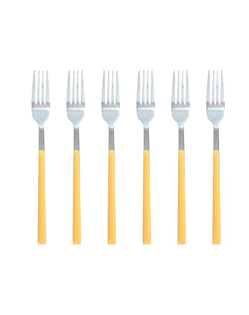 6 Fourchettes de table Colorama safran - 21 cm