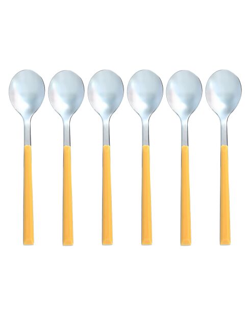 6 Cuillère à café Colorama safran - 16.5 cm