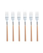 6 Fourchettes de table Colorama  noisette - 21 cm