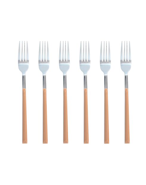 6 Fourchettes de table Colorama  noisette - 21 cm