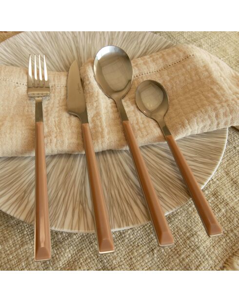 6 Cuillères de table Colorama noisette - 21.5 cm