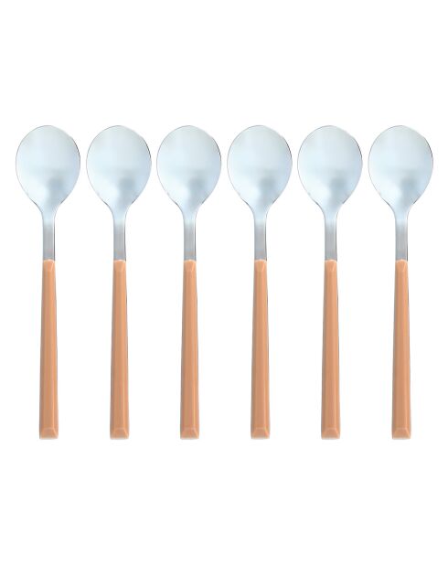 6 Cuillère à café Colorama noisette - 16.5 cm