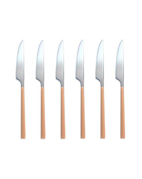 6 Couteaux de table Colorama noisette - 23.5 cm