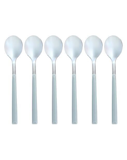 6 Cuillères à café Colorama grises - 16.5 cm