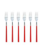 6 Fourchettes de table Colorama  magenta - 21 cm