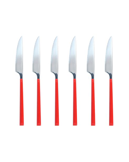 6 Couteaux de table Colorama magenta - 23.5 cm