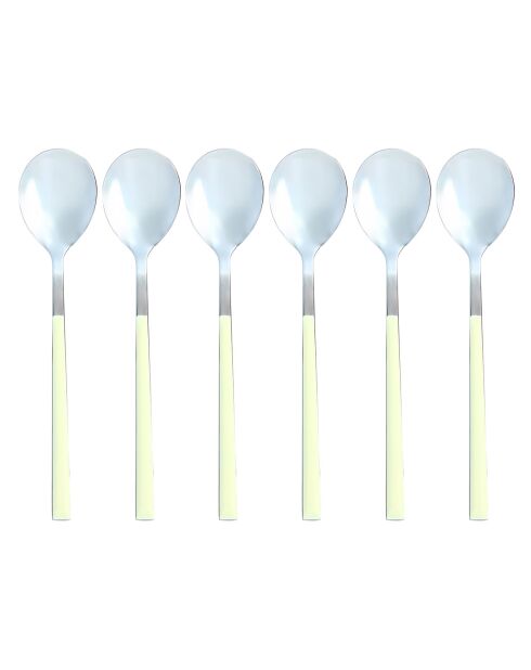 6 Cuillères de table Colorama crème - 21.5 cm