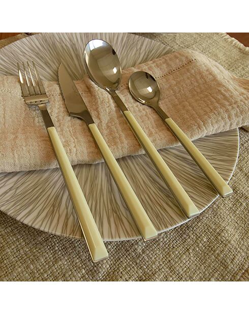 6 Cuillères de table Colorama crème - 21.5 cm