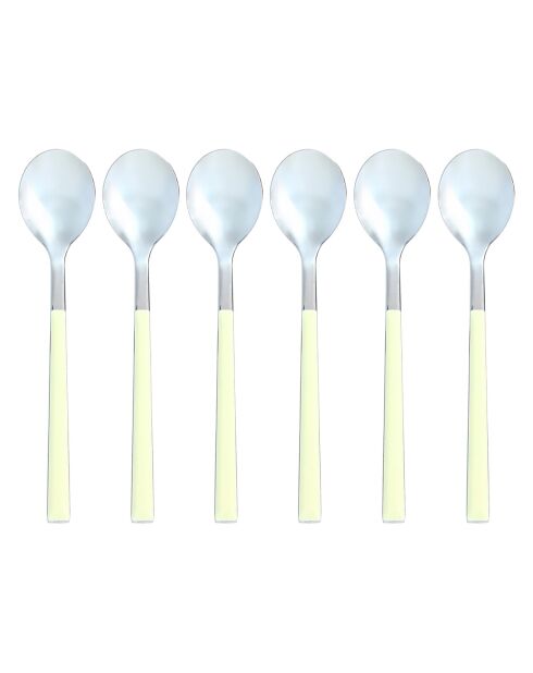 6 Cuillère à café Colorama crème - 16.5 cm