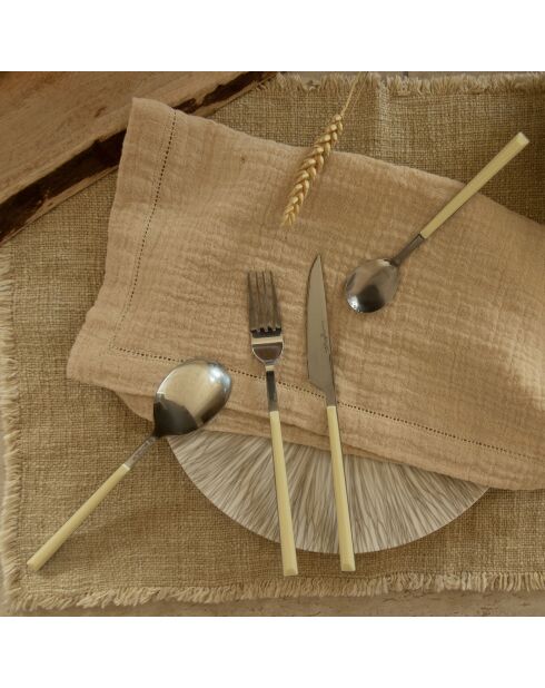 6 Couteaux de table Colorama crème - 23.5 cm