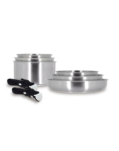 Batterie de Cuisine iris grise - 8 Pièces