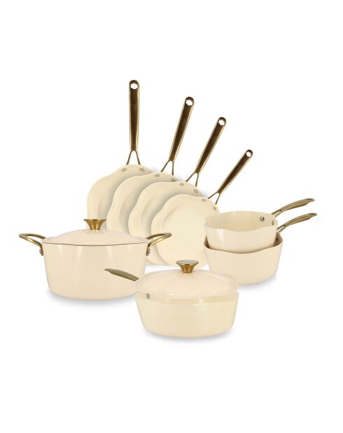Batterie de Cuisine Dahlia beige - 8 Pièces
