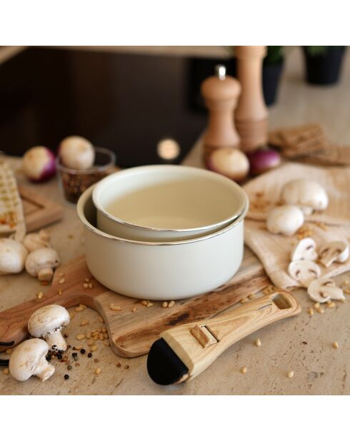 2 Casseroles Colorama crème - D.16/18 cm