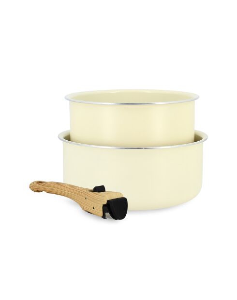 2 Casseroles Colorama crème - D.16/18 cm