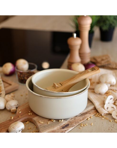 2 Casseroles Colorama crème - D.16/18 cm