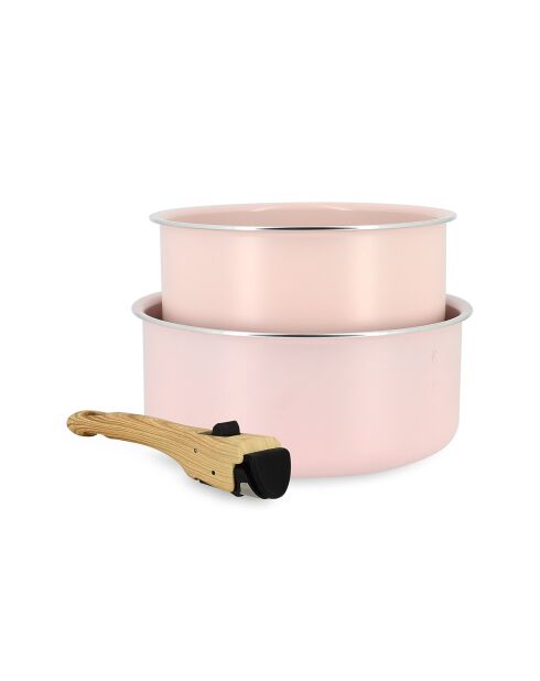 2 Casseroles Colorama roses - D.16/18 cm