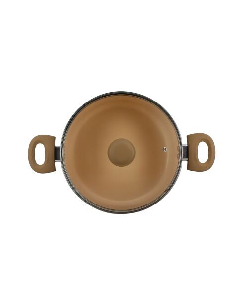 Bruine stoofpot met luipaardprint - D.24 cm