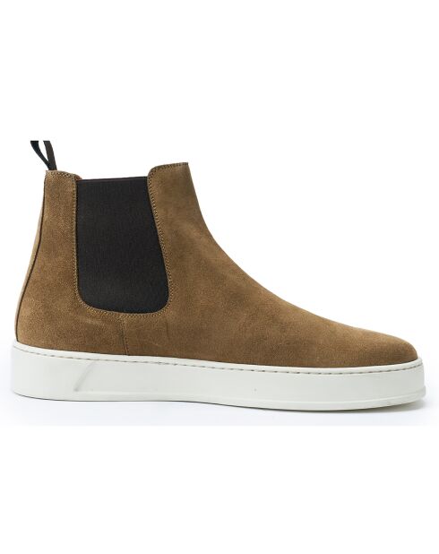 Chelsea Boots en Velours de Cuir beiges