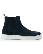 Chelsea Boots en Velours de Cuir bleu marine