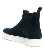 Chelsea Boots en Velours de Cuir bleu marine