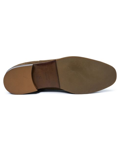 Chelsea Boots en Velours de Cuir taupe