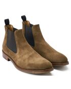 Chelsea Boots en Velours de Cuir taupe