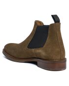 Chelsea Boots en Velours de Cuir taupe