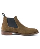 Chelsea Boots en Velours de Cuir taupe