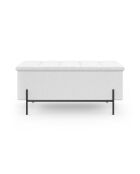 Banc coffre Loan en bouclette blanche et pieds noirs 100cm