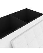 Banc coffre Loan en bouclette blanche et pieds noirs 76cm
