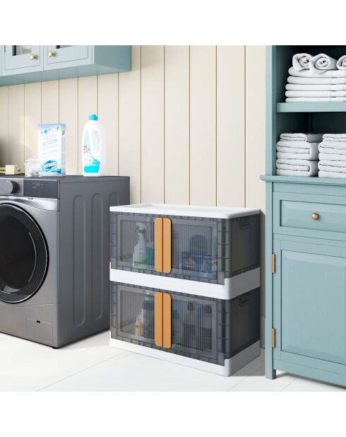2 Boîtes de rangement empilables 72L