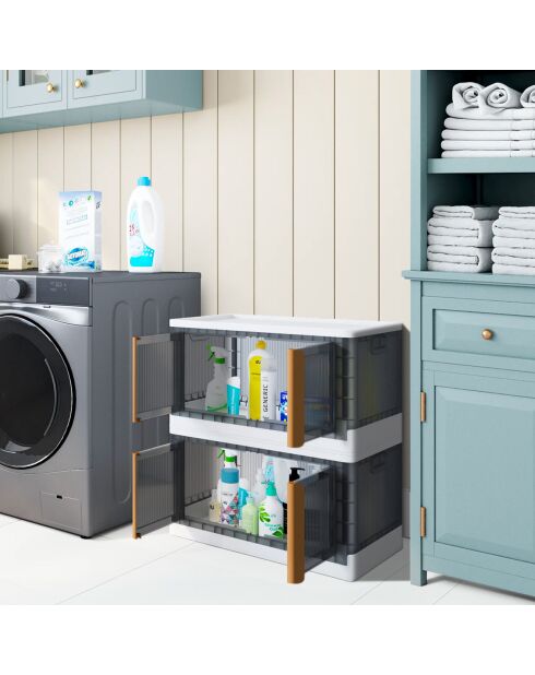 2 Boîtes de rangement empilables 72L