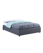 Lit coffre Otto en similicuir gris avec sommier 140x190cm