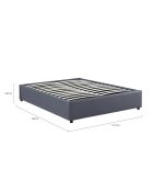 Lit coffre Otto en similicuir gris avec sommier 140x190cm