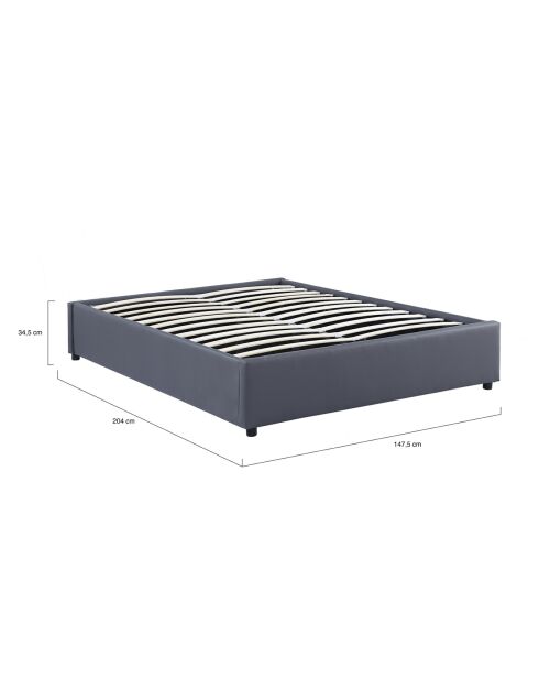 Lit coffre Otto en similicuir gris avec sommier 140x190cm