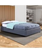 Lit coffre Otto en similicuir gris avec sommier 140x190cm