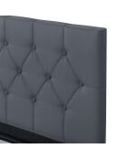 Lit coffre Hanna en PVC gris avec sommier 140x190cm