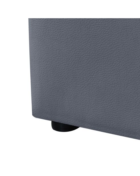 Lit coffre Hanna en PVC gris avec sommier 140x190cm