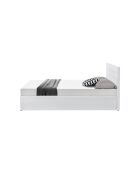 Lit coffre Hanna en PVC blanc avec sommier 140x190cm