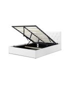 Lit coffre Hanna en PVC blanc avec sommier 160x200 cm