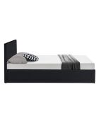 Lit coffre Hanna en PVC noir avec sommier 160x200 cm