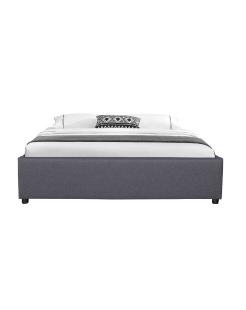 Lit coffre Otto en tissu gris avec sommier 160x200cm