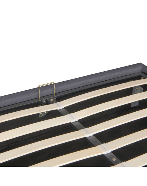 Lit coffre Otto en tissu gris avec sommier 160x200cm
