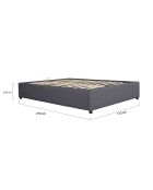 Lit coffre Otto en tissu gris avec sommier 160x200cm