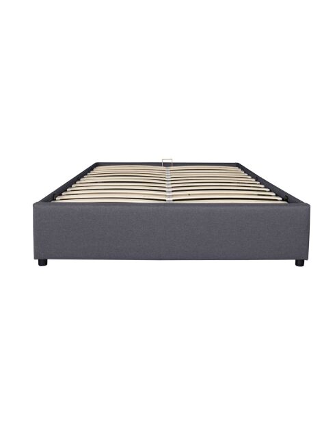 Lit coffre Otto en tissu gris avec sommier 160x200cm