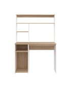 Bureau Danny avec étagères de rangement bois et blanc