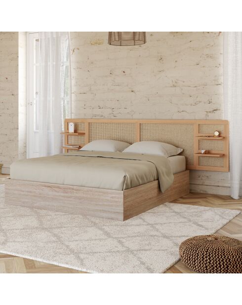 Cabecero de cama Eve con estantes, 240 cm