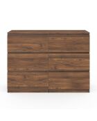 Commode Tom 6 tiroirs effet bois noyer