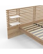 Cama Rosalia con cabecero con tacos y estanterías integradas de 140 x 190 cm