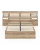 Cama Rosalia con cabecero con tacos y estanterías integradas de 140 x 190 cm